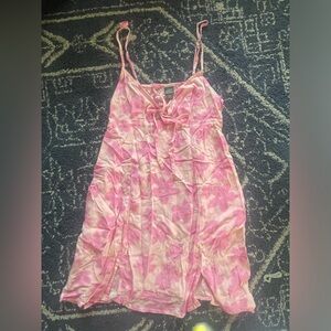 Pink floral wild cable dress
